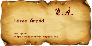 Mézes Árpád névjegykártya