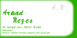 arpad mezes business card